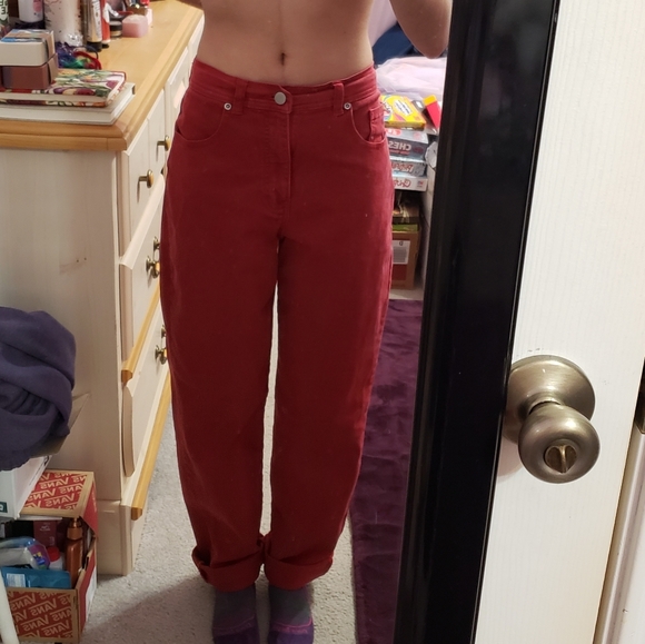 Vintage Passports Red Straight Leg Jeans - Picture 3 of 11